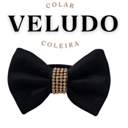 COLAR PET VELUDO STRASS SIMPLES